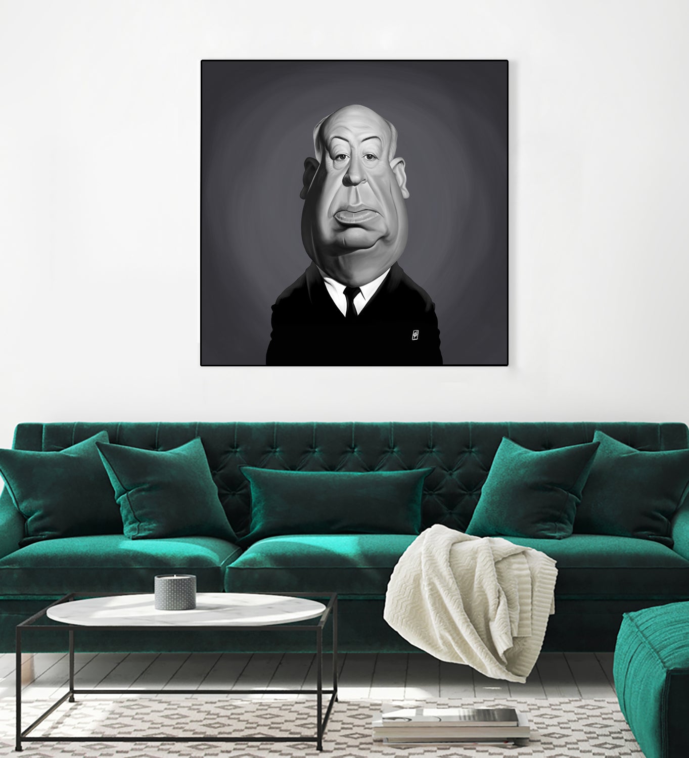 Alfred Hitchcock by Rob Snow on GIANT ART - gray digital painting