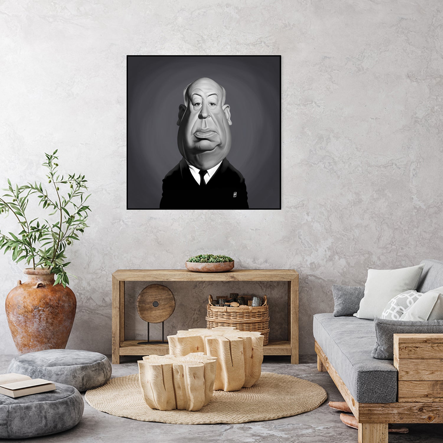 Alfred Hitchcock by Rob Snow on GIANT ART - gray digital painting