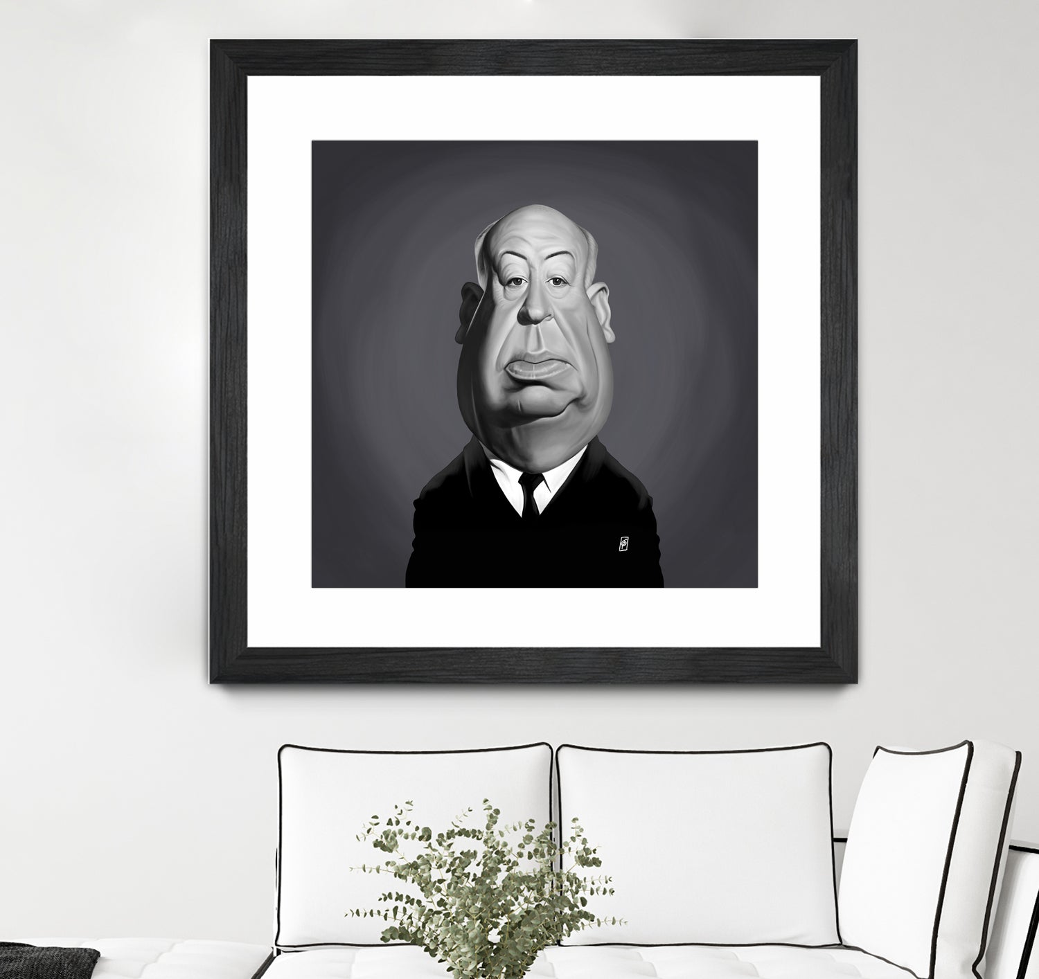 Alfred Hitchcock by Rob Snow on GIANT ART - gray digital painting