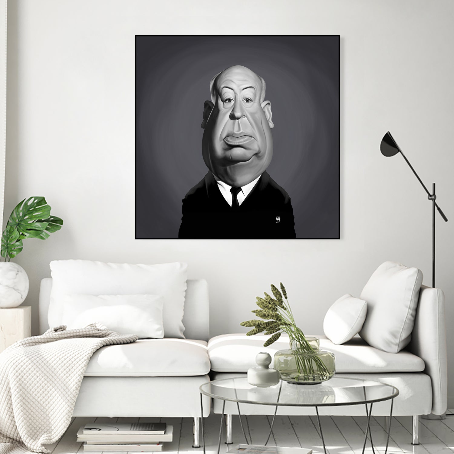 Alfred Hitchcock by Rob Snow on GIANT ART - gray digital painting