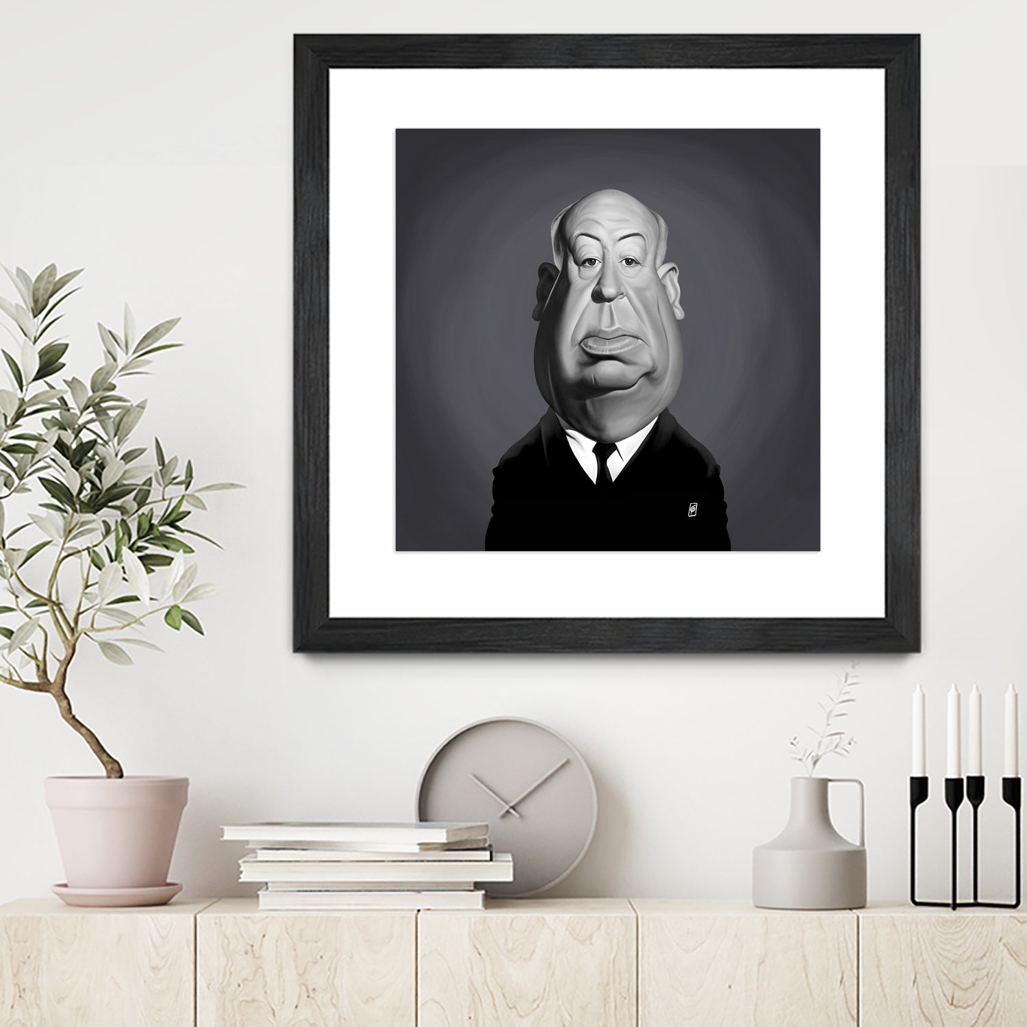 Alfred Hitchcock by Rob Snow on GIANT ART - gray digital painting