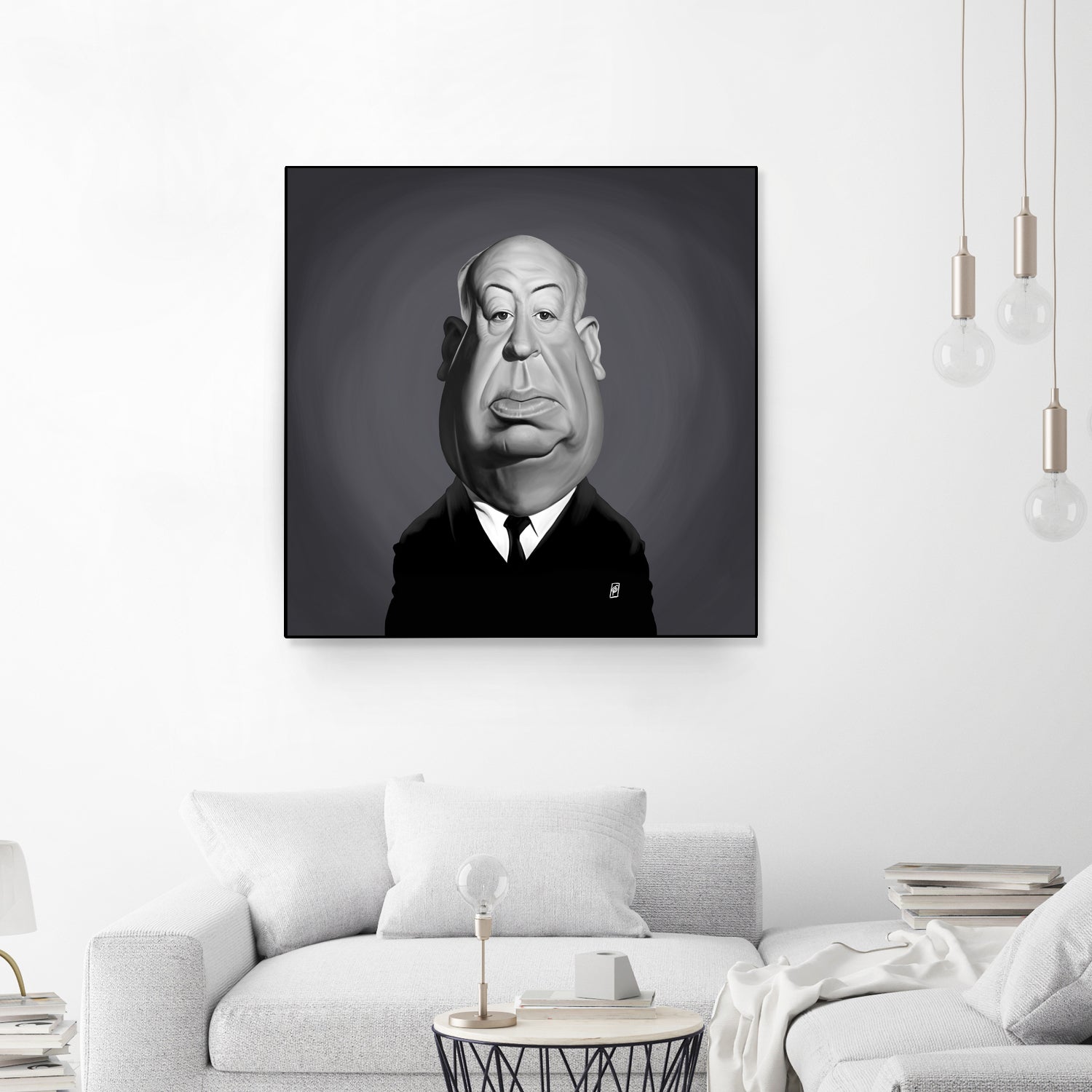 Alfred Hitchcock by Rob Snow on GIANT ART - gray digital painting