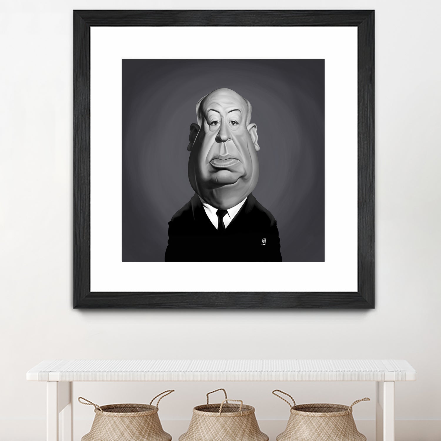 Alfred Hitchcock by Rob Snow on GIANT ART - gray digital painting