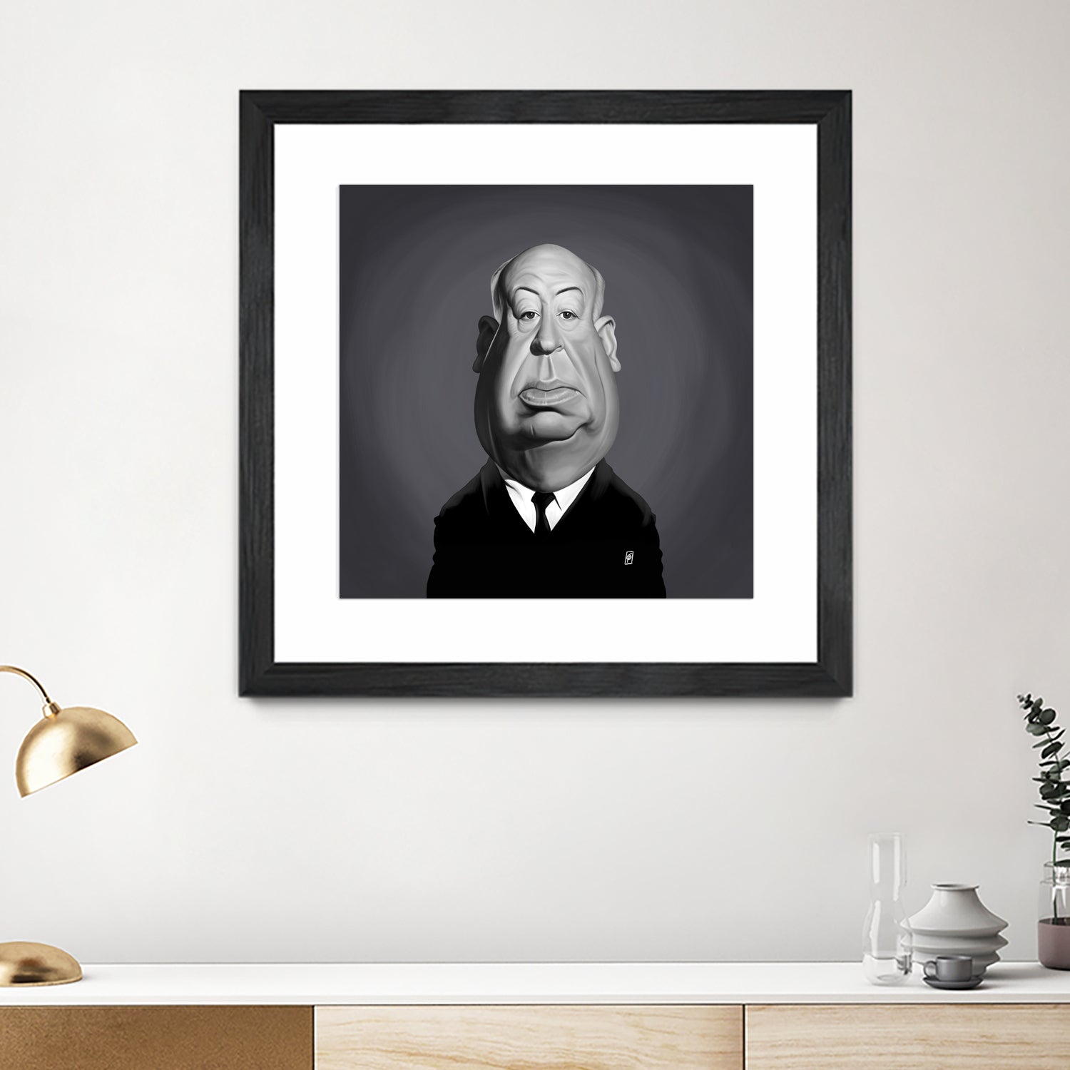 Alfred Hitchcock by Rob Snow on GIANT ART - gray digital painting