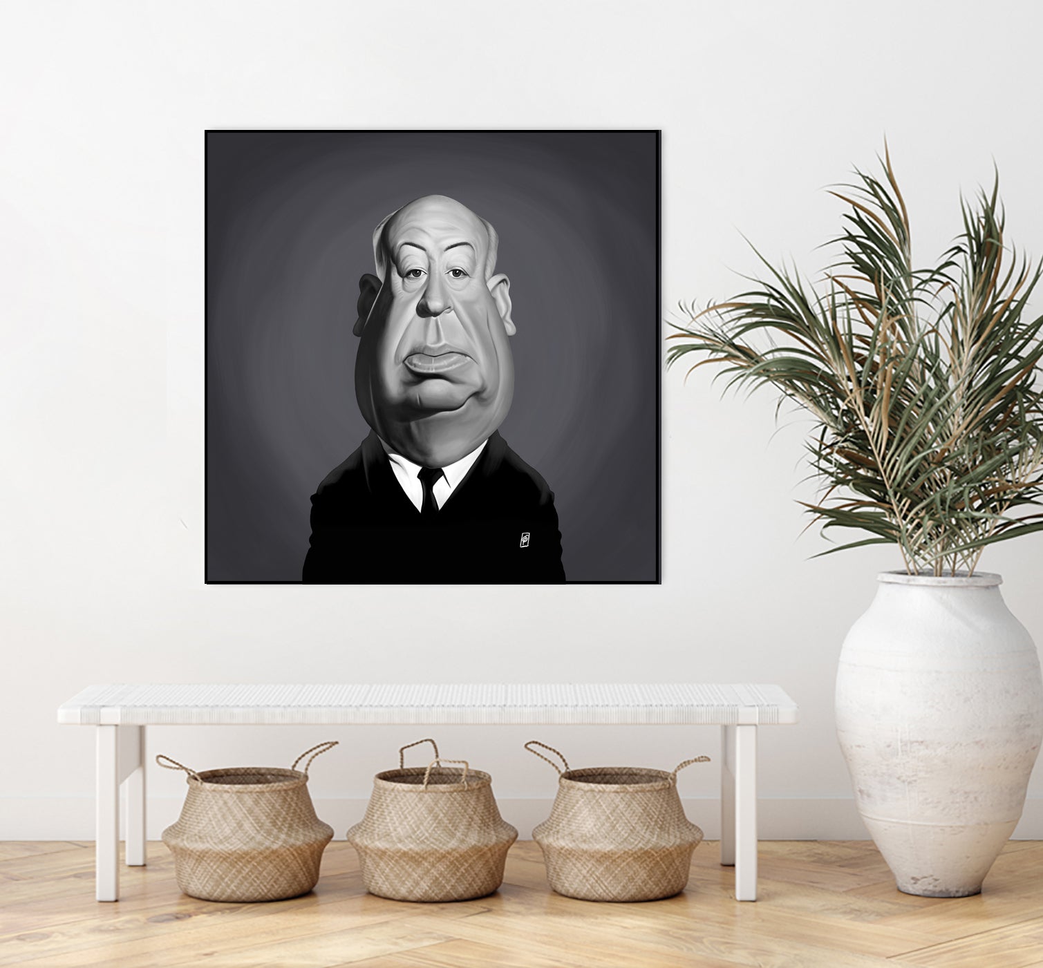 Alfred Hitchcock by Rob Snow on GIANT ART - gray digital painting