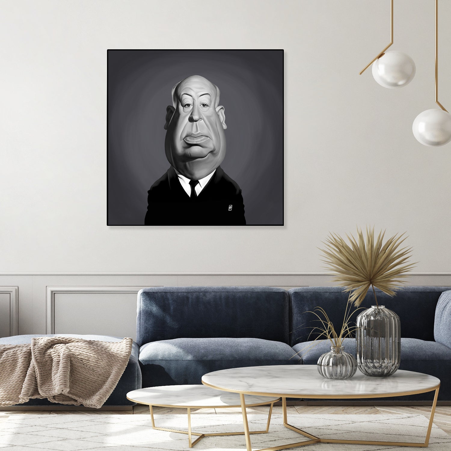 Alfred Hitchcock by Rob Snow on GIANT ART - gray digital painting