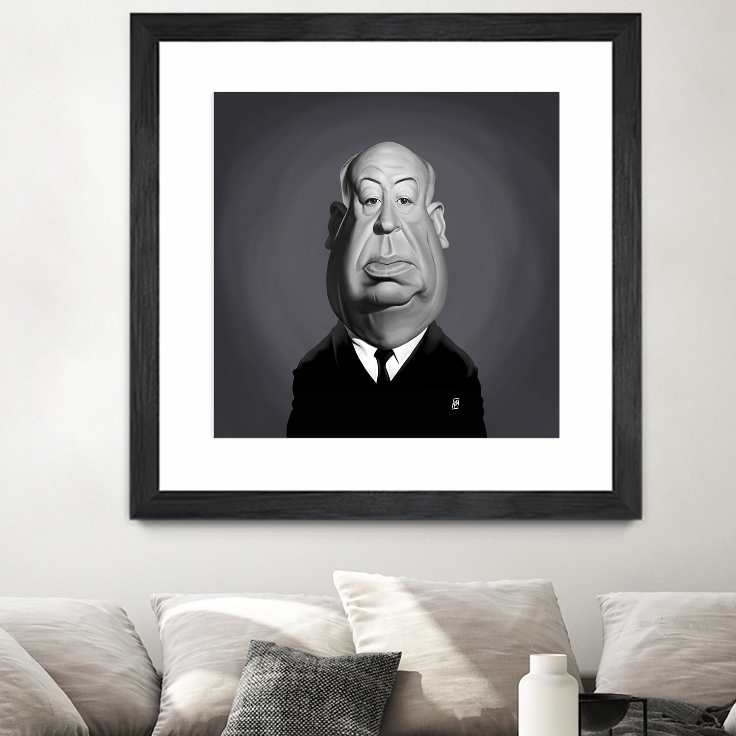 Alfred Hitchcock by Rob Snow on GIANT ART - gray digital painting