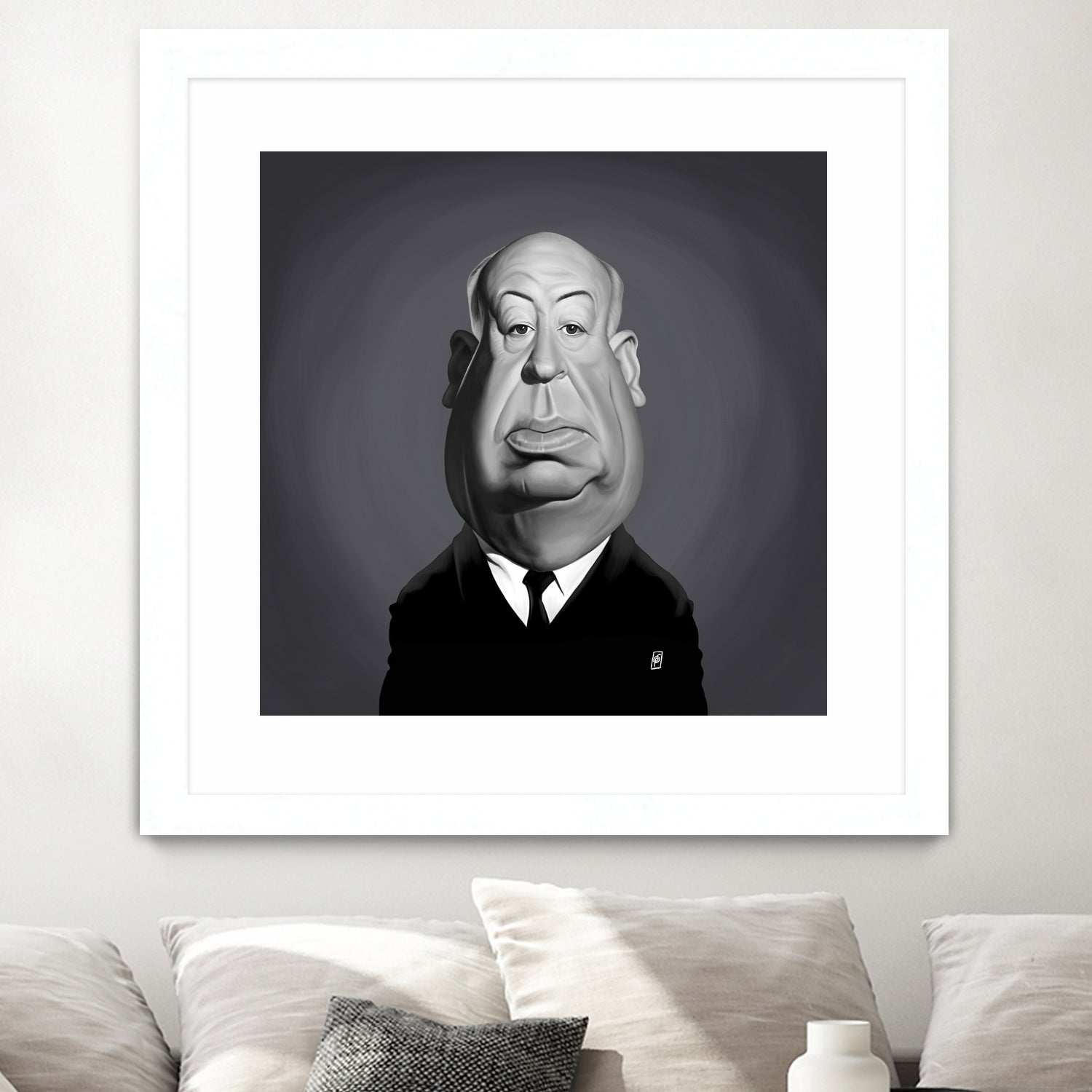 Alfred Hitchcock by Rob Snow on GIANT ART - gray digital painting