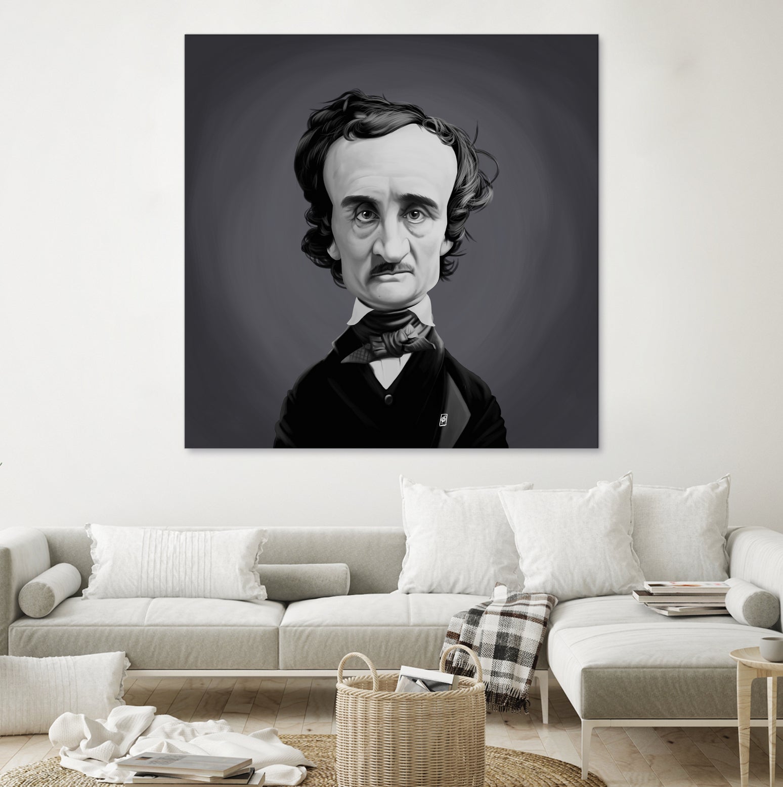 Edgar Allen Poe by Rob Snow on GIANT ART - gray digital painting