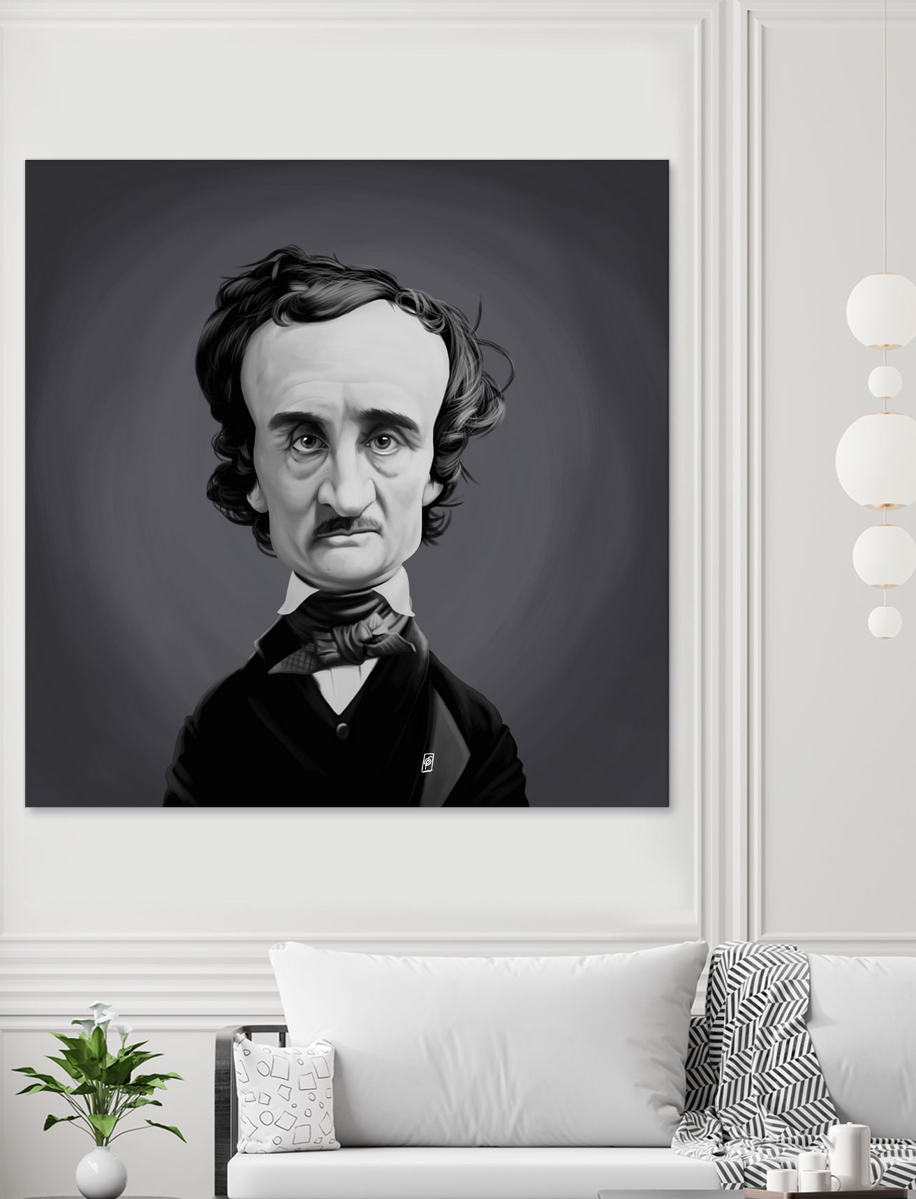 Edgar Allen Poe by Rob Snow on GIANT ART - gray digital painting