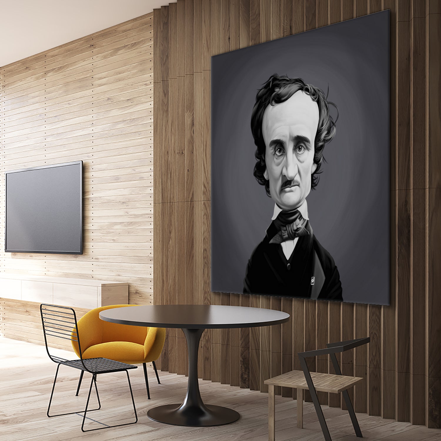 Edgar Allen Poe by Rob Snow on GIANT ART - gray digital painting