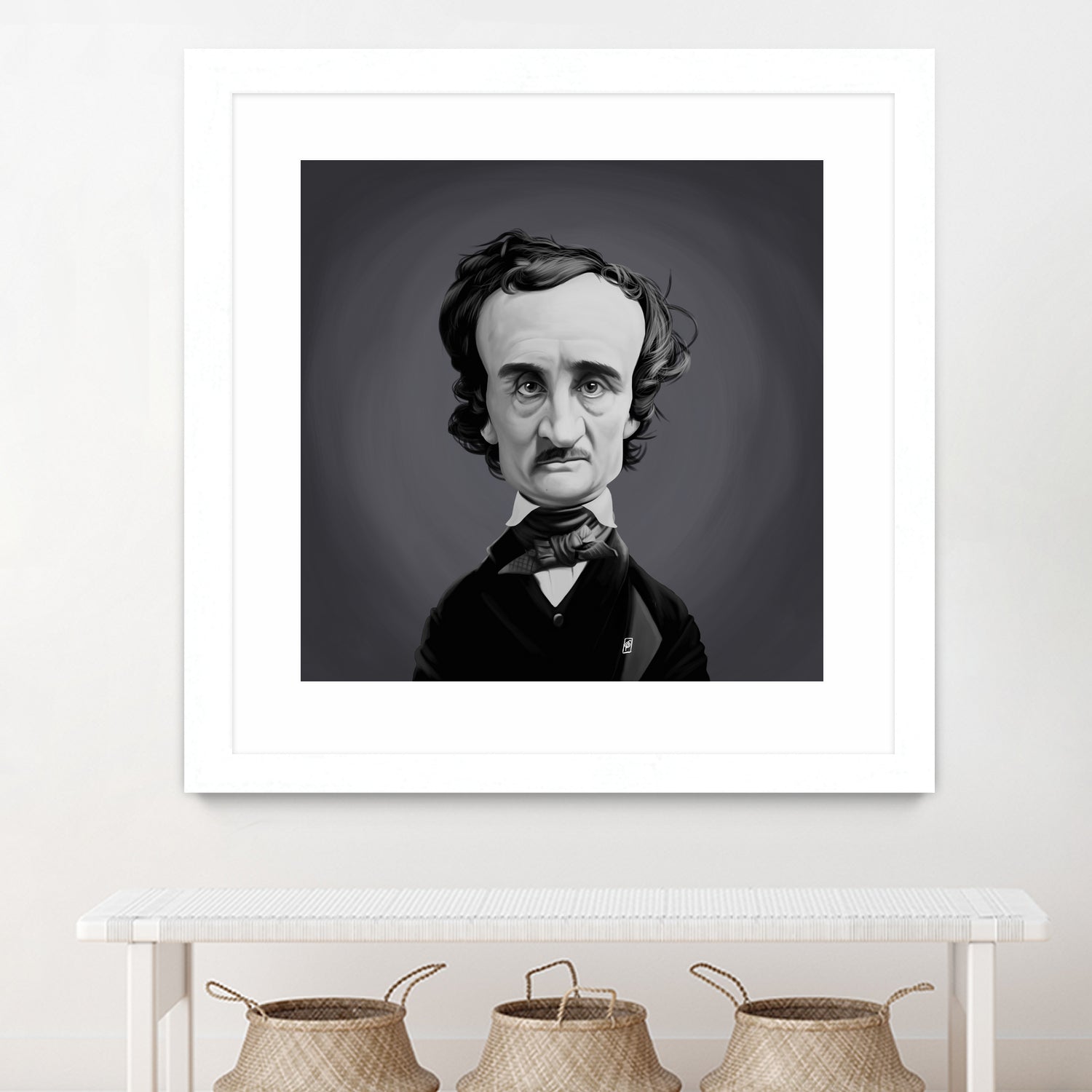 Edgar Allen Poe by Rob Snow on GIANT ART - gray digital painting