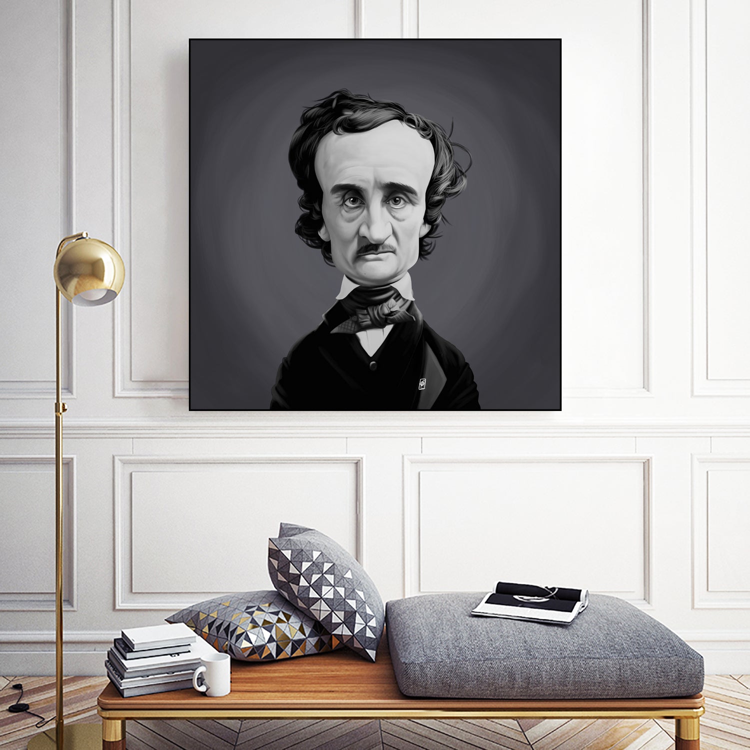 Edgar Allen Poe by Rob Snow on GIANT ART - gray digital painting