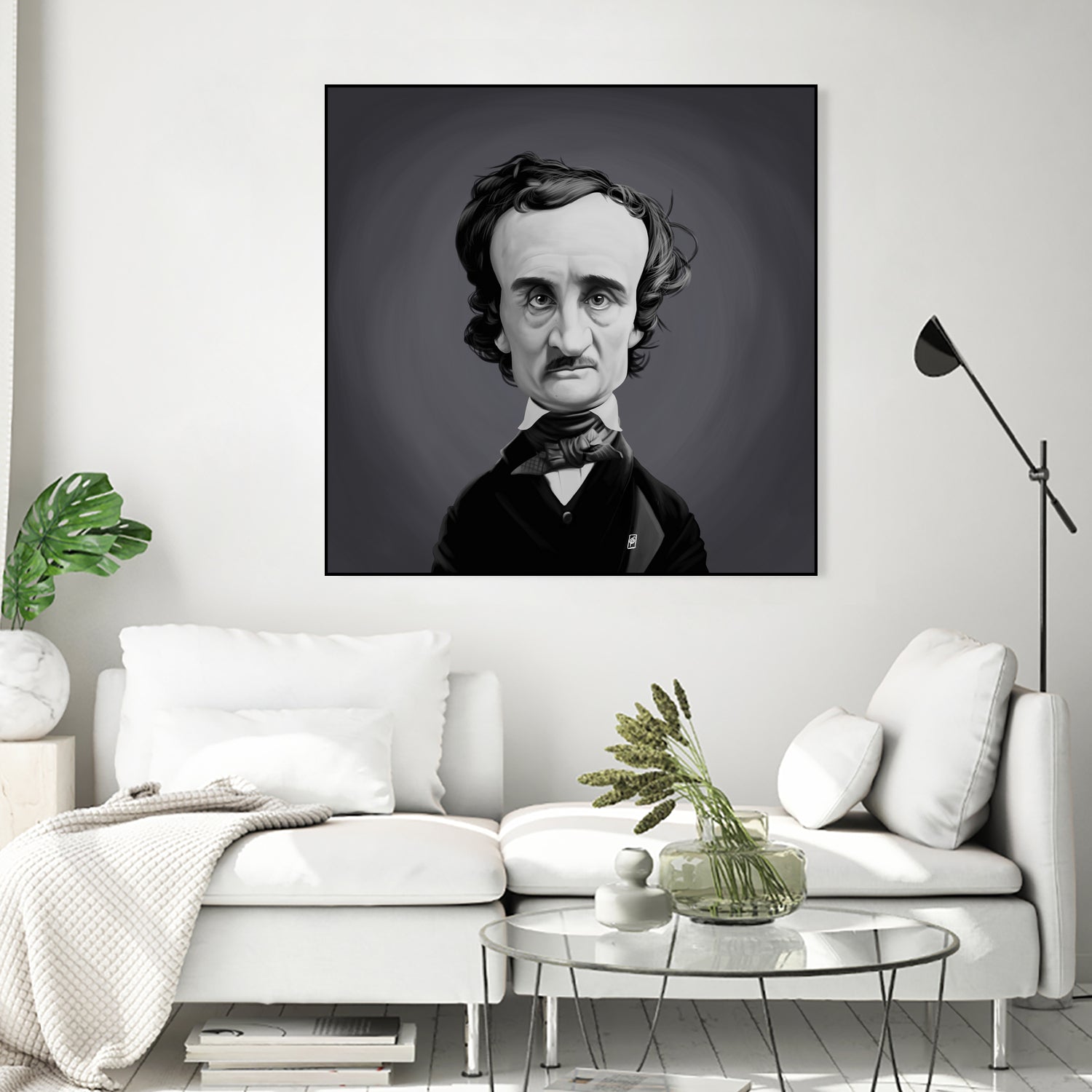 Edgar Allen Poe by Rob Snow on GIANT ART - gray digital painting