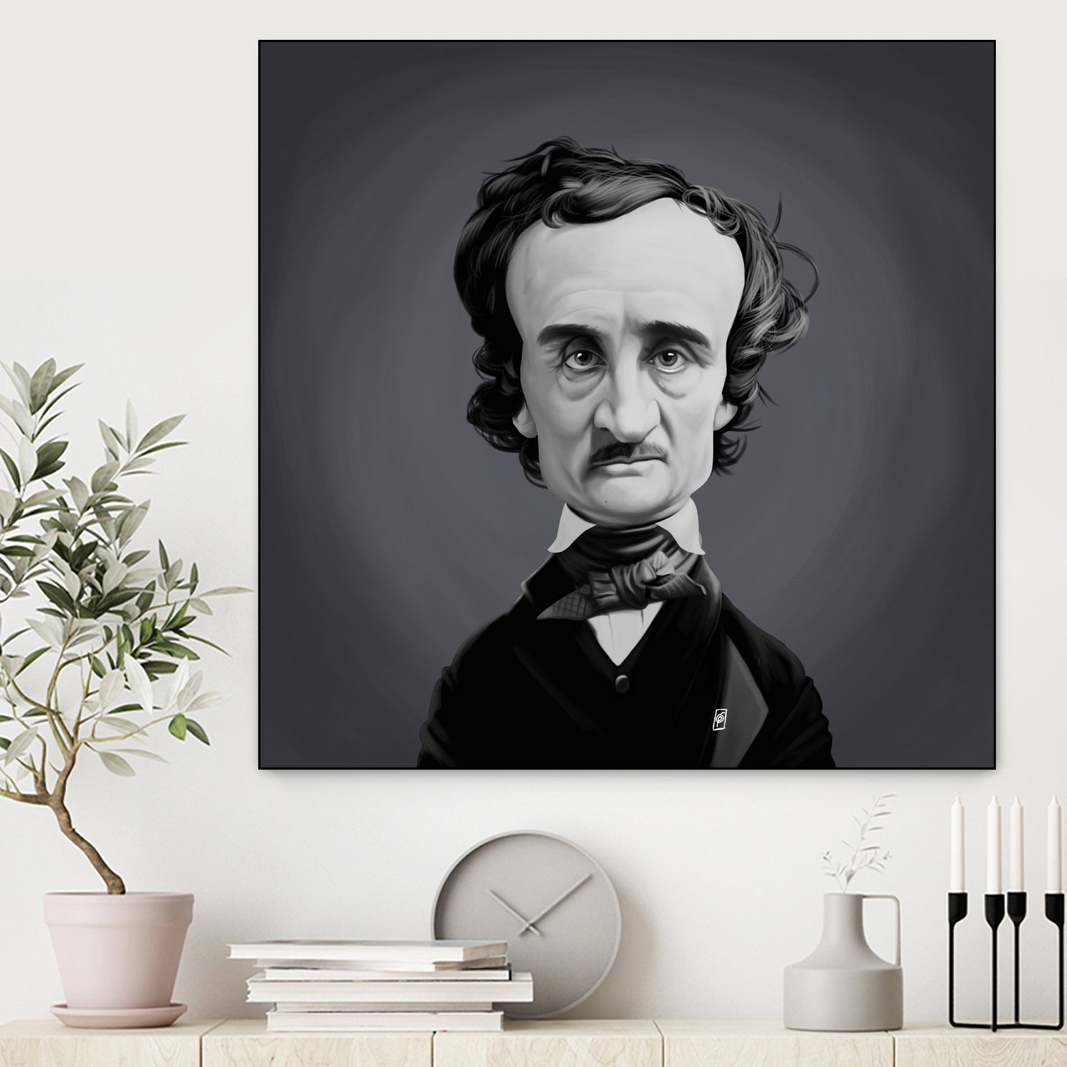 Edgar Allen Poe by Rob Snow on GIANT ART - gray digital painting