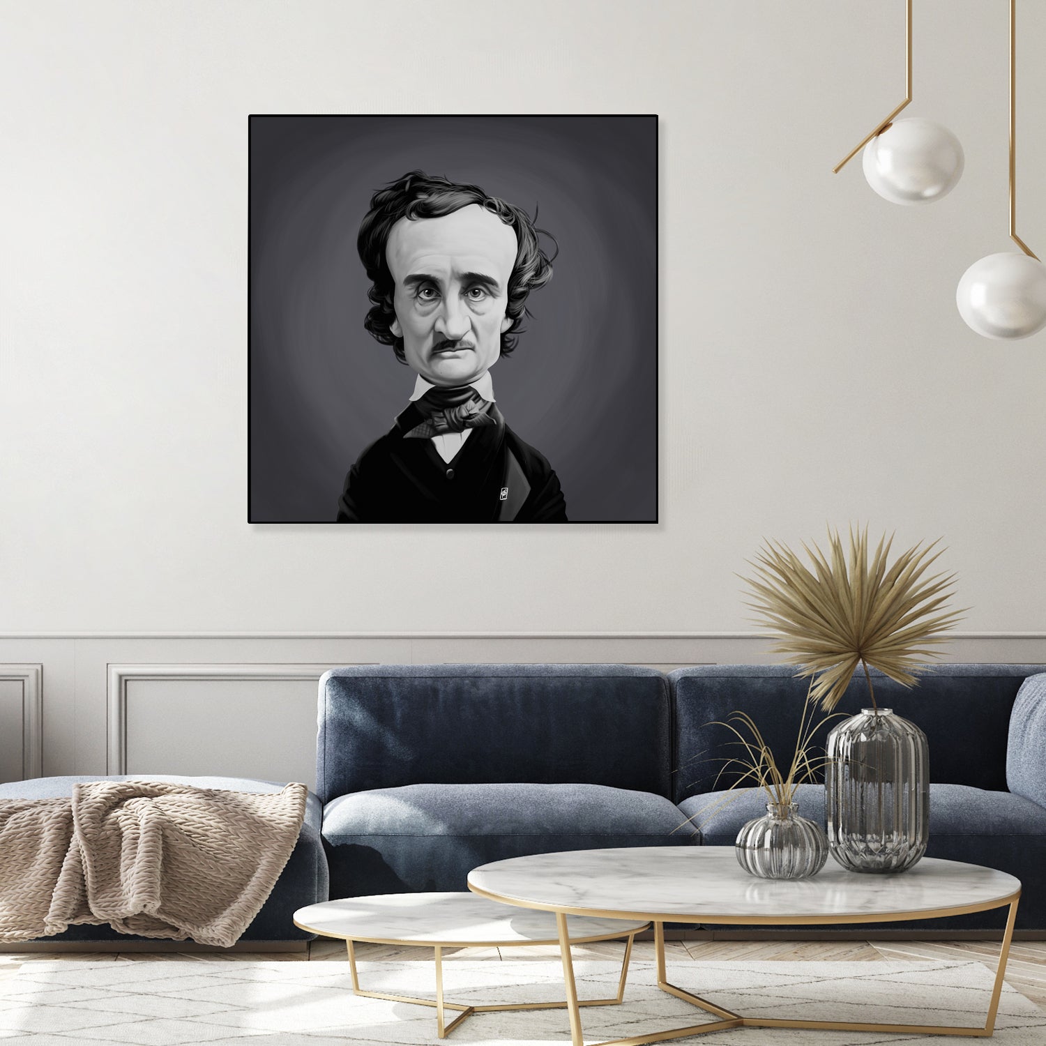 Edgar Allen Poe by Rob Snow on GIANT ART - gray digital painting