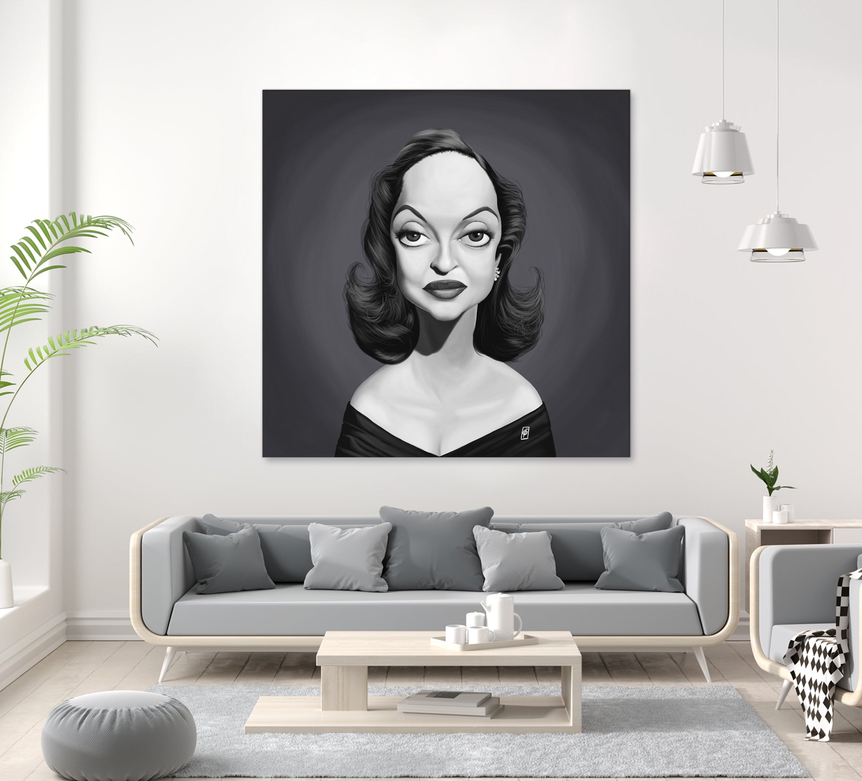 Bette Davis by Rob Snow on GIANT ART - gray digital painting