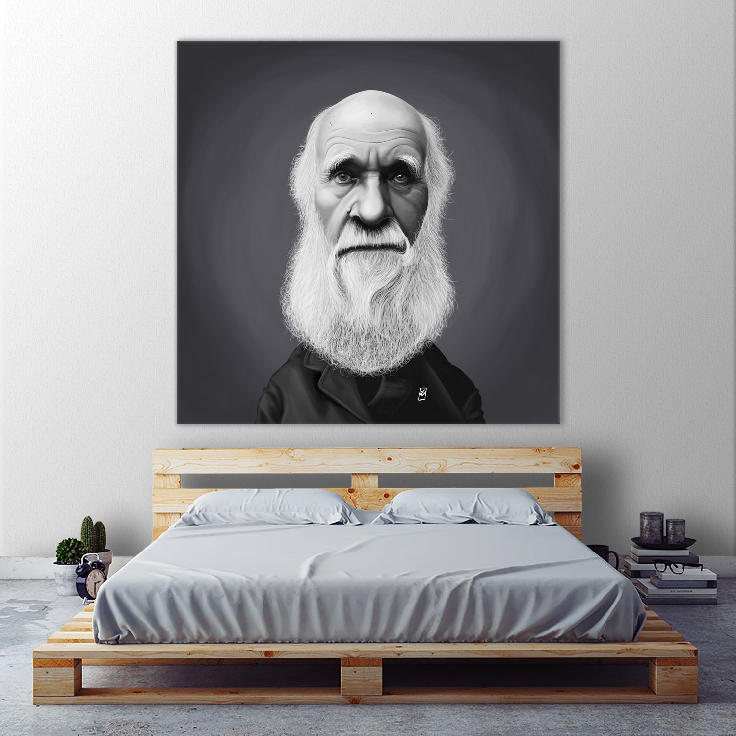 Charles Darwin by Rob Snow on GIANT ART - gray digital painting