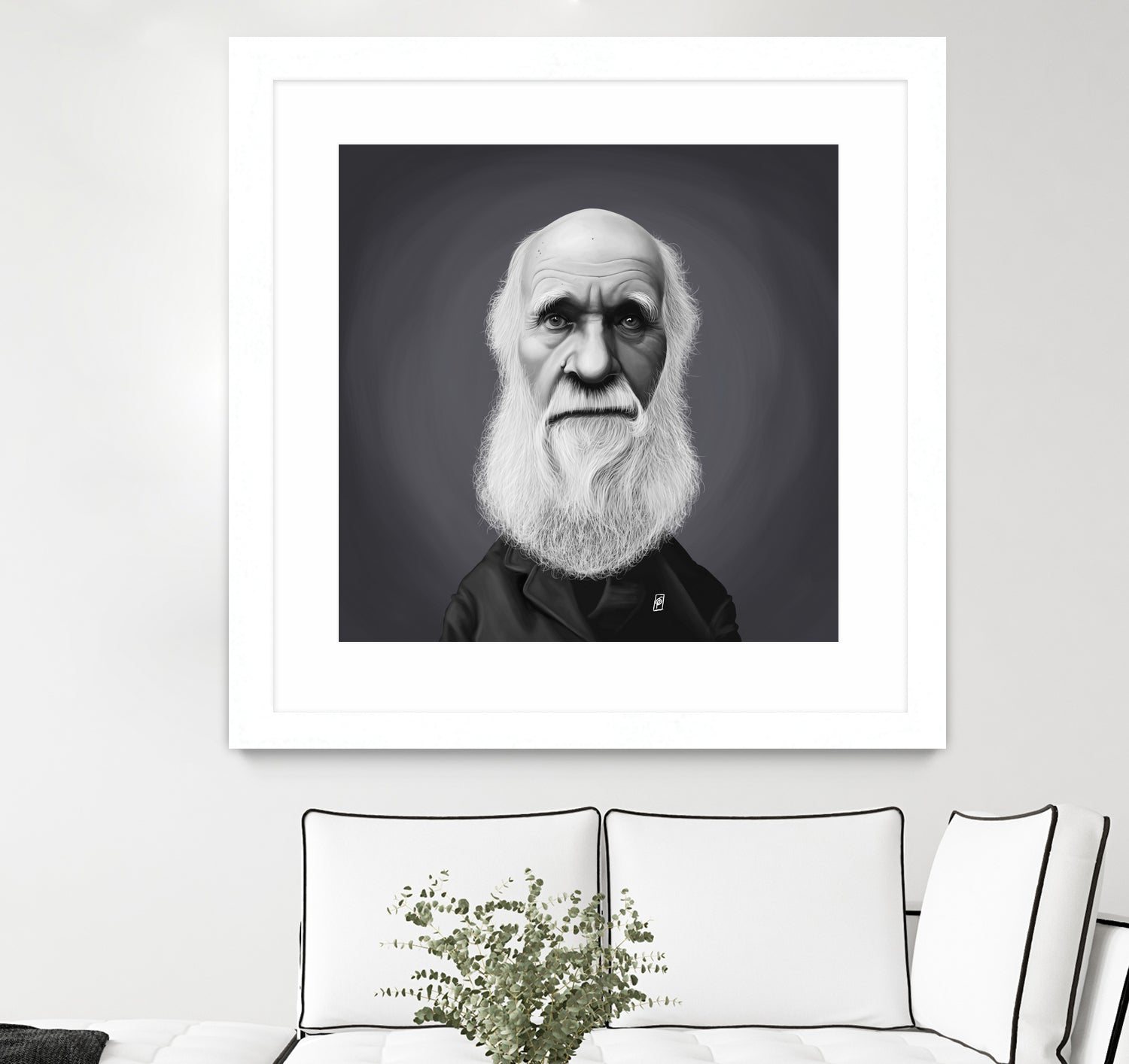 Charles Darwin by Rob Snow on GIANT ART - gray digital painting