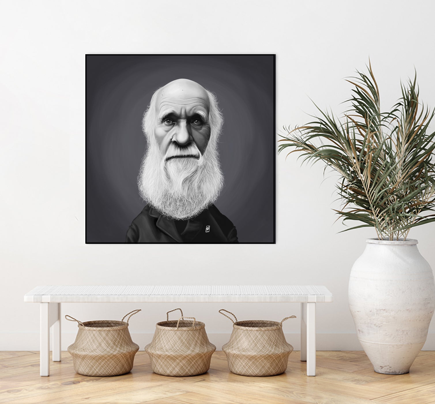 Charles Darwin by Rob Snow on GIANT ART - gray digital painting