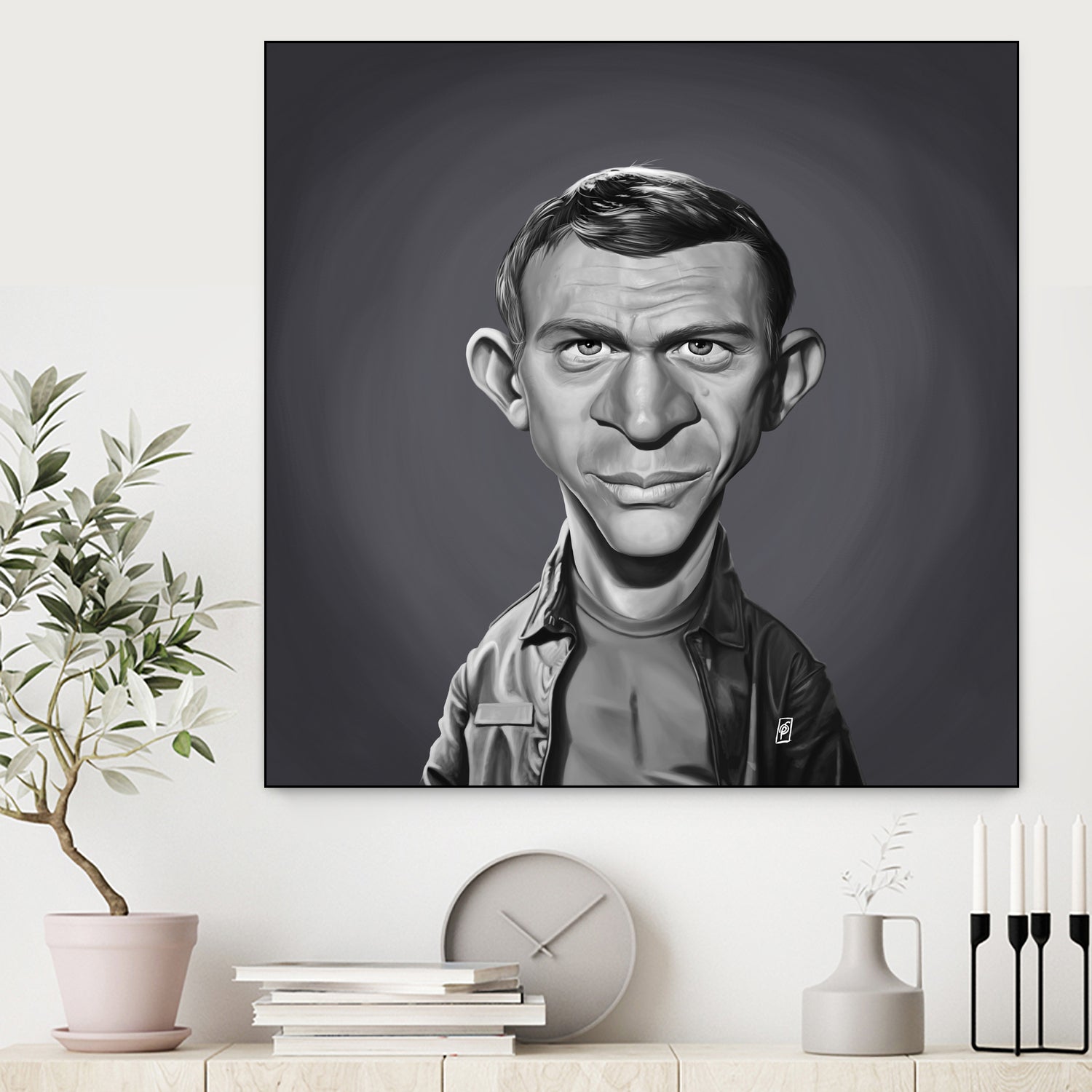 Steve McQueen by Rob Snow on GIANT ART - gray digital painting