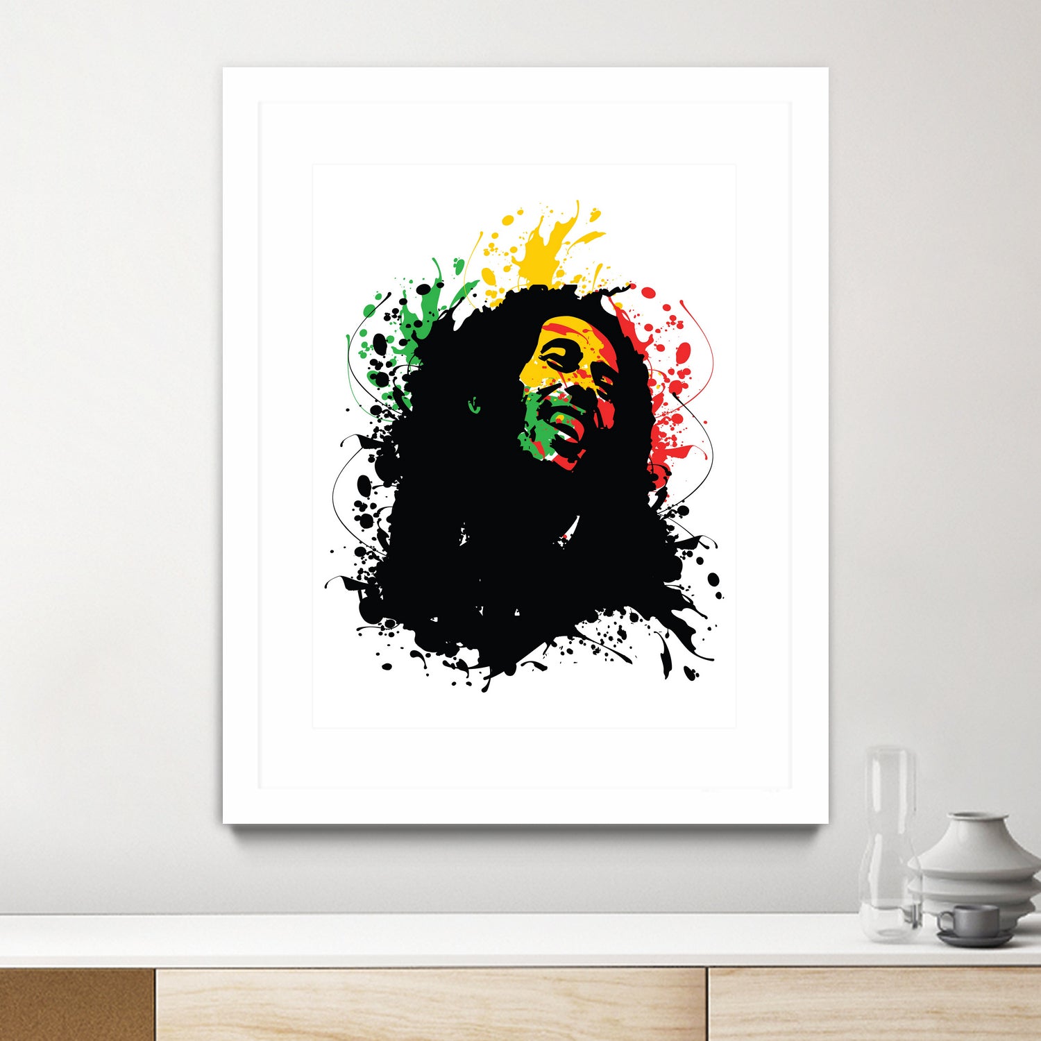 Bob Marley splatter art by sarta . on GIANT ART - white vector illustration