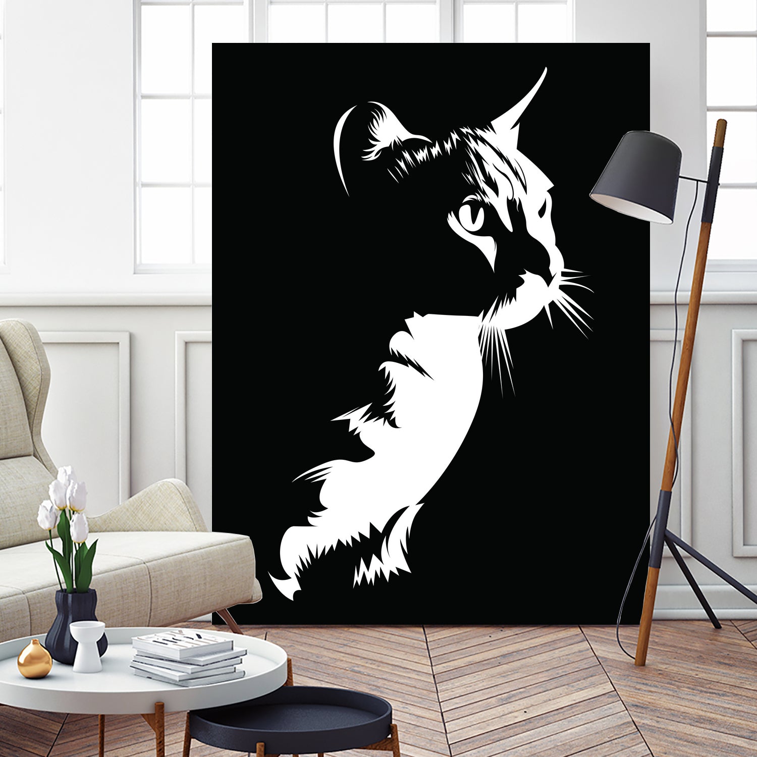 cat silhouette by sarta . on GIANT ART - white vector illustration