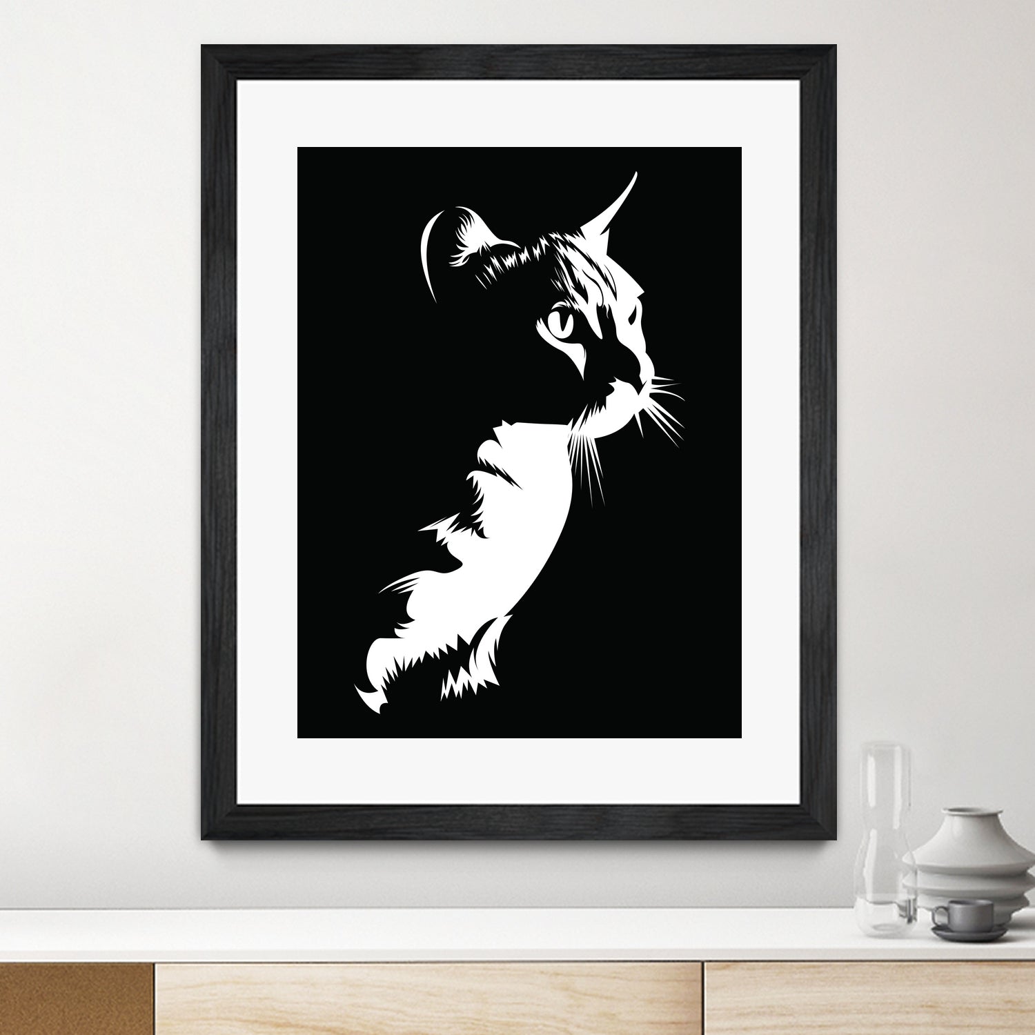 cat silhouette by sarta . on GIANT ART - white vector illustration