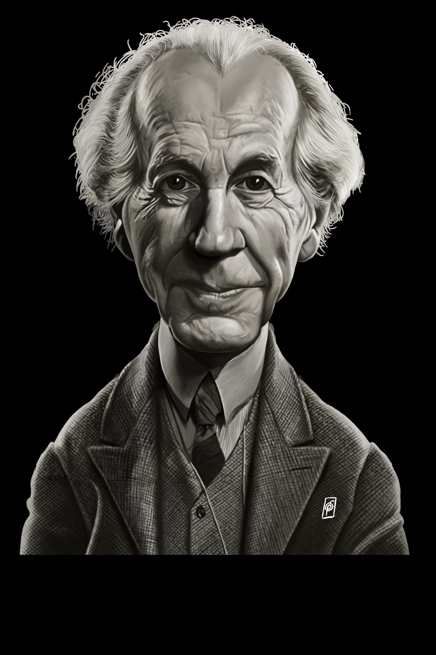 Frank Lloyd Wright by Rob Snow on GIANT ART - gray digital painting