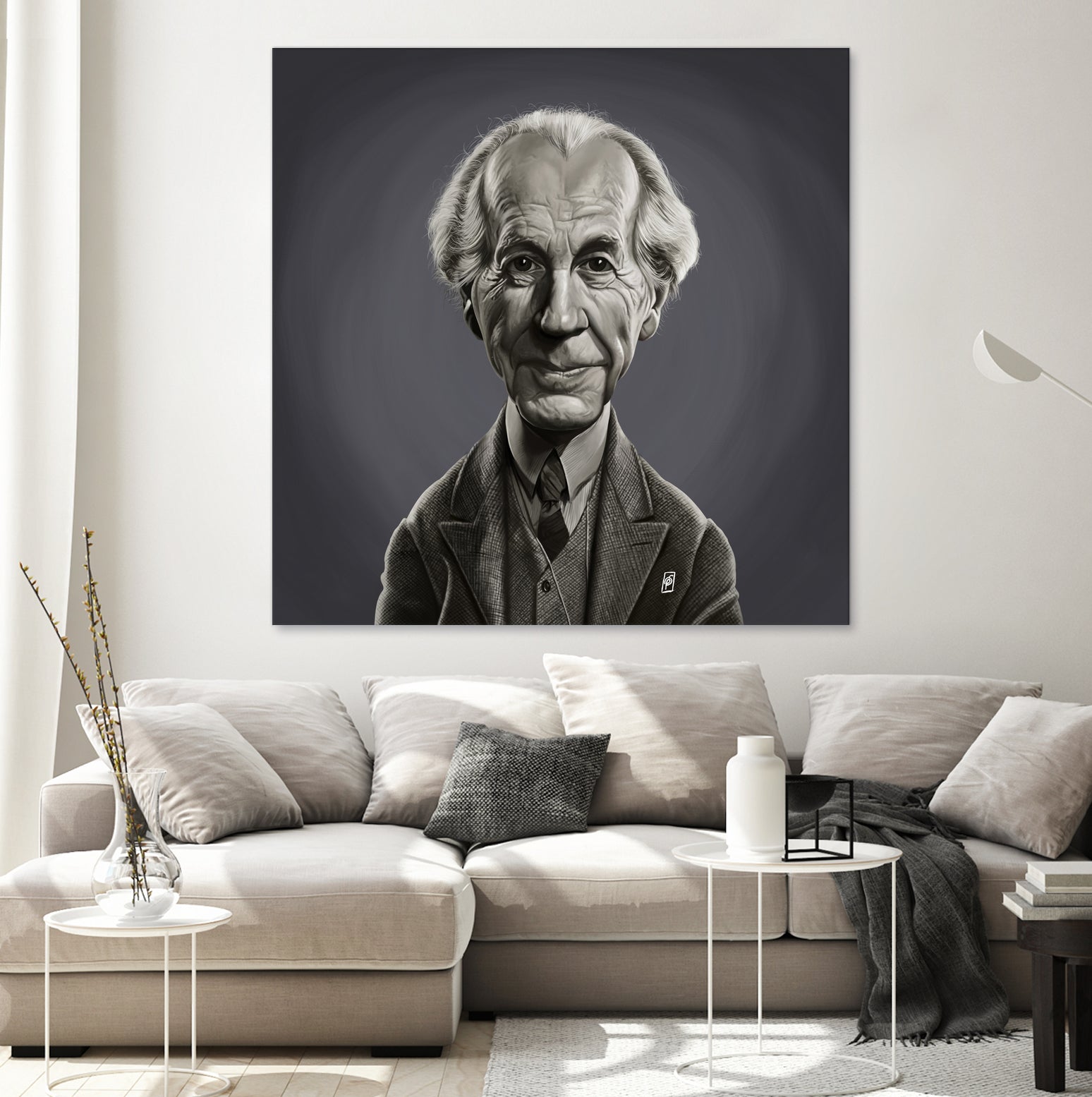 Frank Lloyd Wright by Rob Snow on GIANT ART - gray digital painting