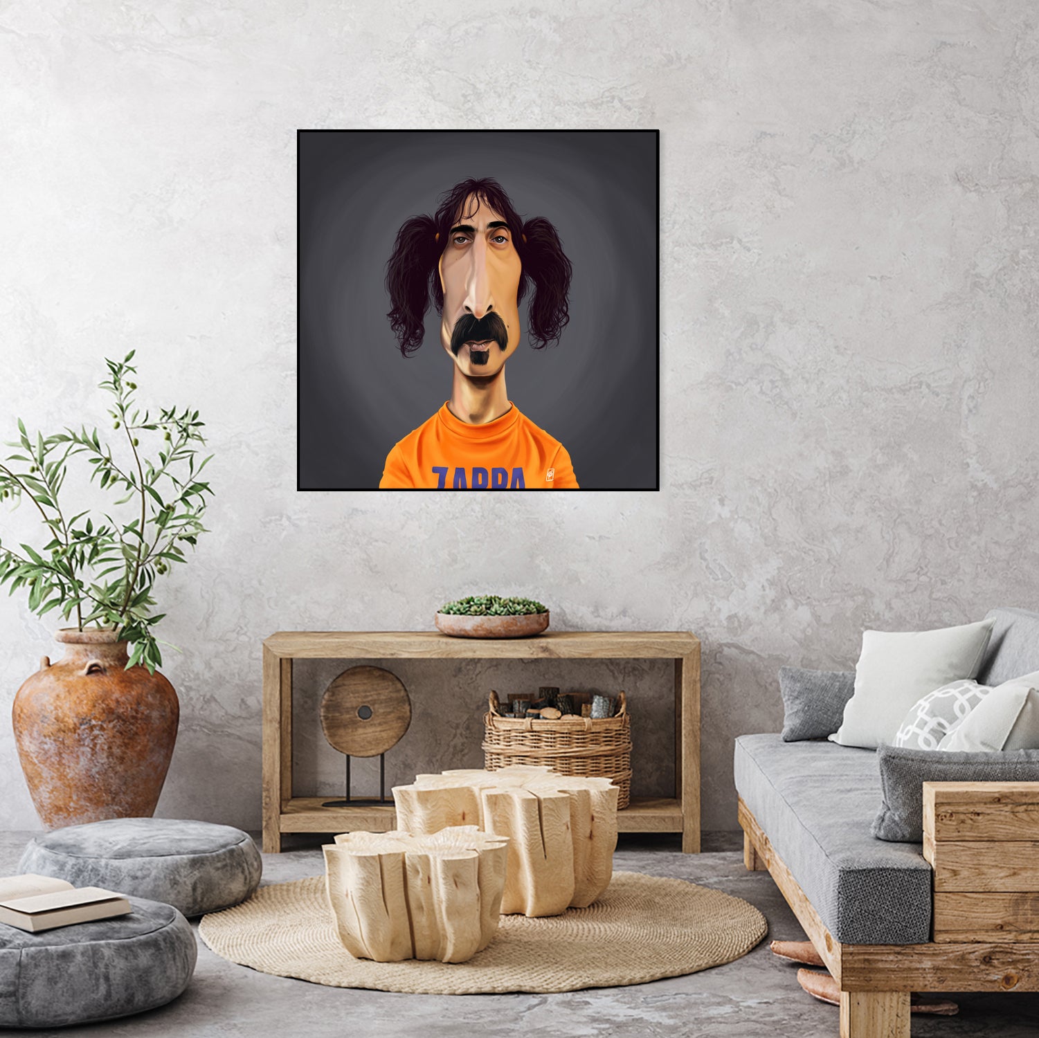 Frank Zappa by Rob Snow on GIANT ART - orange digital painting