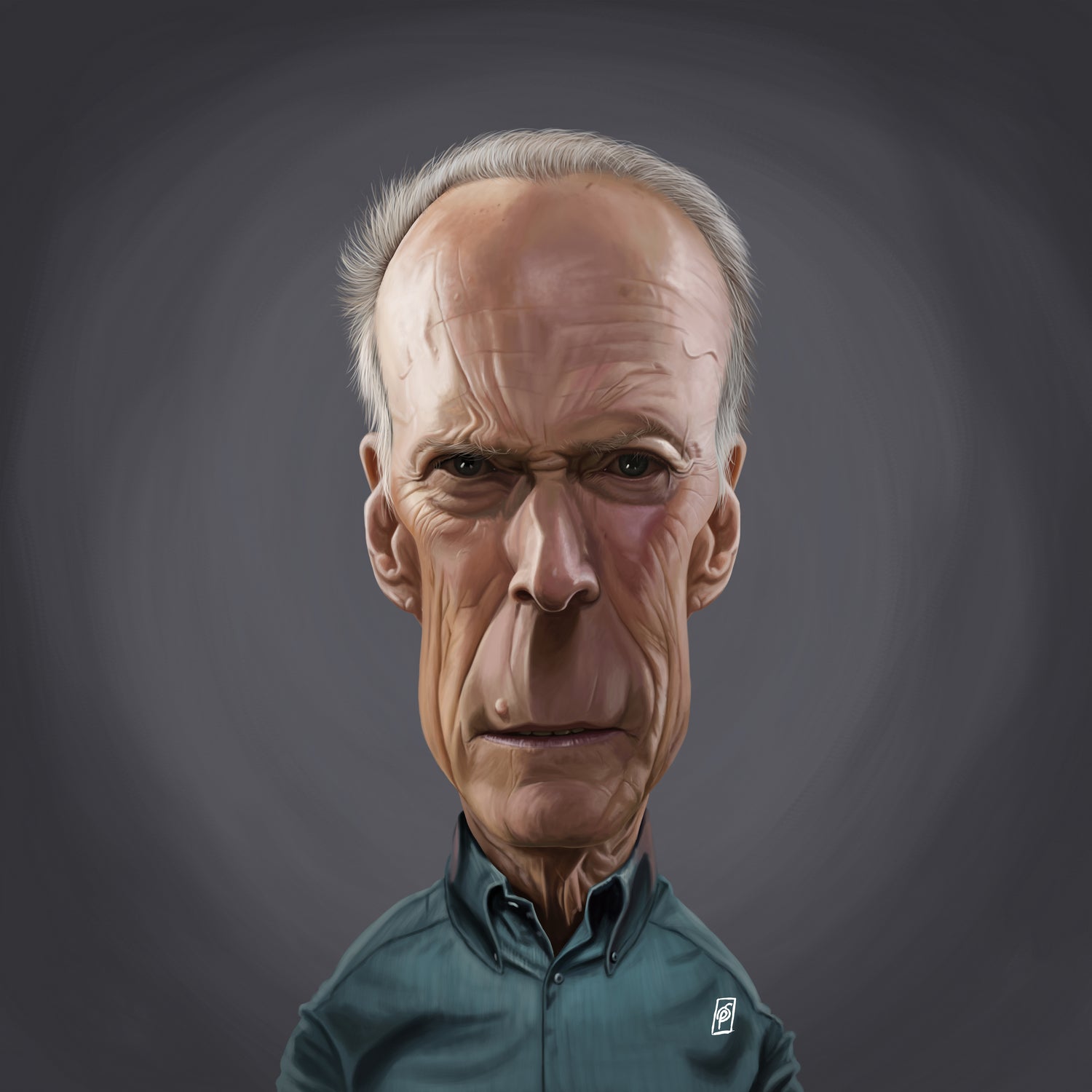 Clint Eastwood by Rob Snow on GIANT ART - brown digital painting