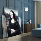 Mona Lisa blowing bubblegum bubbles by Menelaos Trompoukis on GIANT ART - blue digital painting