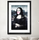 Mona Lisa blowing bubblegum bubbles by Menelaos Trompoukis on GIANT ART - blue digital painting