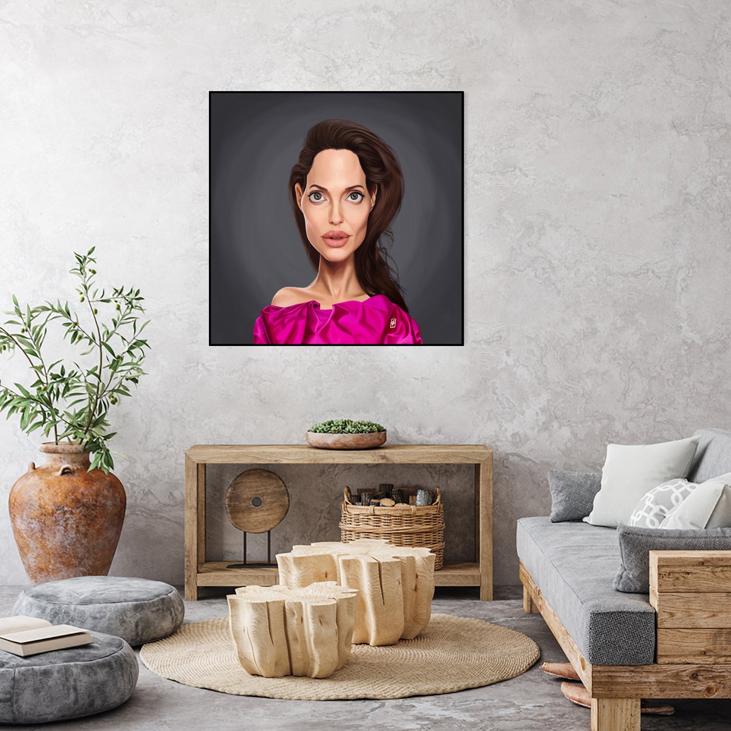 Angelina Jolie by Rob Snow on GIANT ART - red digital painting