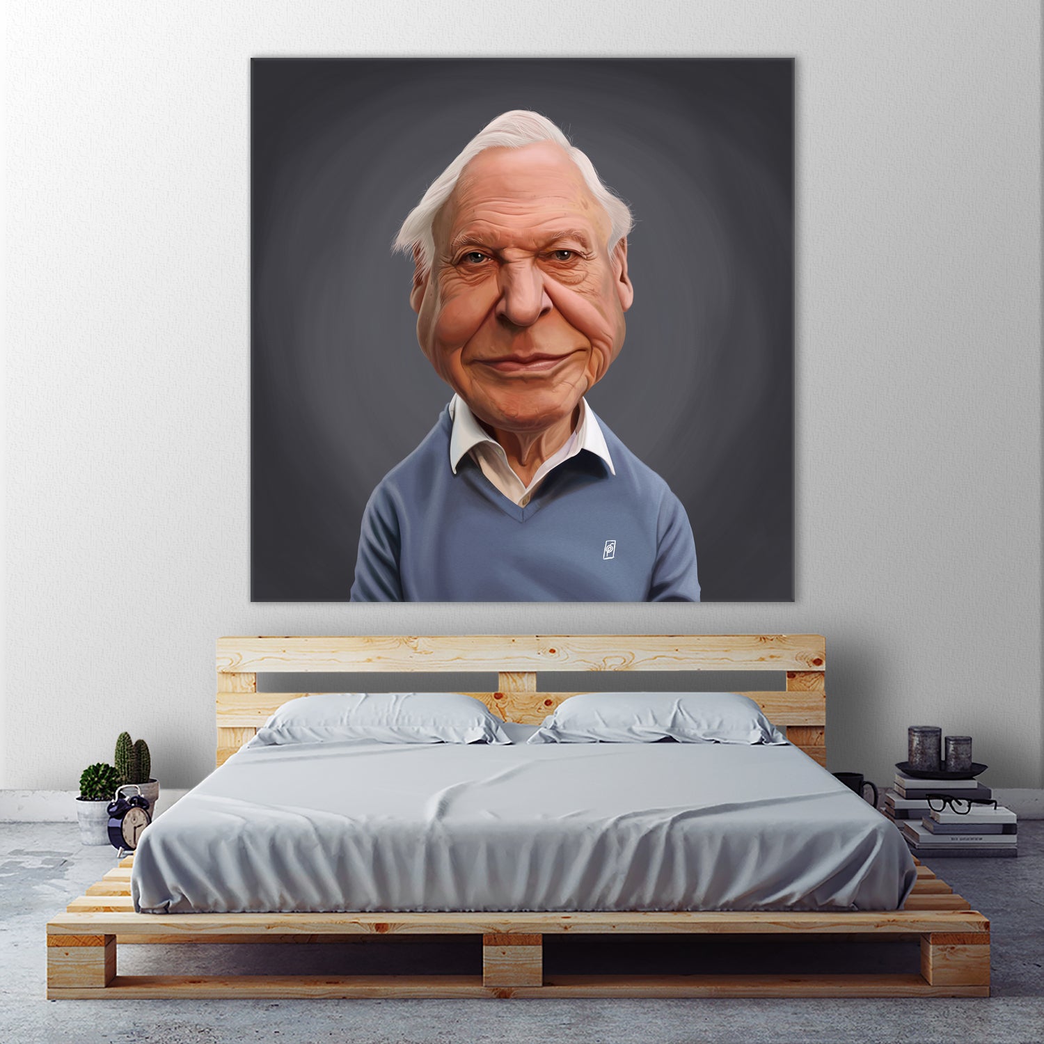 David Attenborough by Rob Snow on GIANT ART - blue digital painting