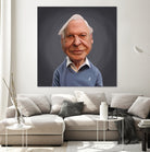 David Attenborough by Rob Snow on GIANT ART - blue digital painting