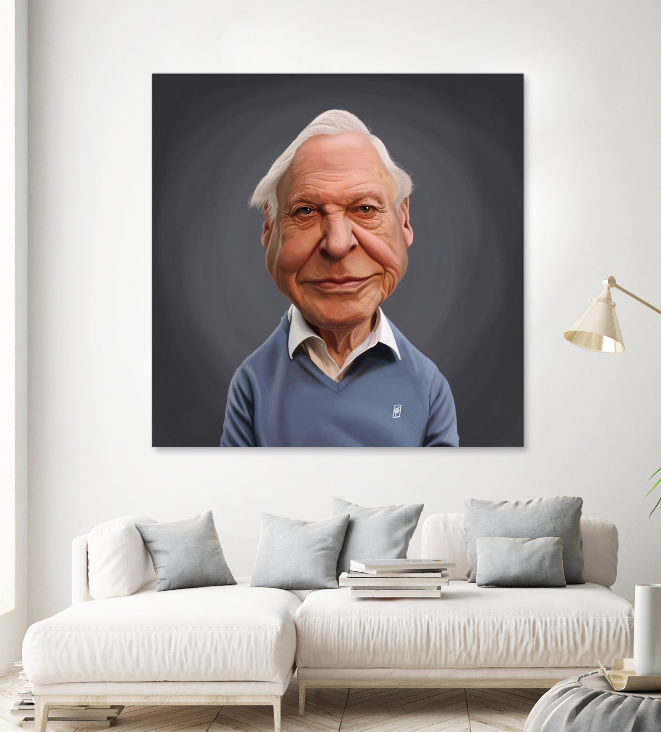 David Attenborough by Rob Snow on GIANT ART - blue digital painting