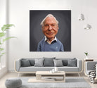 David Attenborough by Rob Snow on GIANT ART - blue digital painting