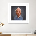 David Attenborough by Rob Snow on GIANT ART - blue digital painting