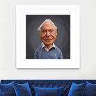 David Attenborough by Rob Snow on GIANT ART - blue digital painting