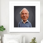 David Attenborough by Rob Snow on GIANT ART - blue digital painting