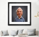 David Attenborough by Rob Snow on GIANT ART - blue digital painting