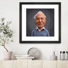 David Attenborough by Rob Snow on GIANT ART - blue digital painting