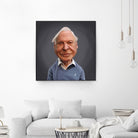 David Attenborough by Rob Snow on GIANT ART - blue digital painting