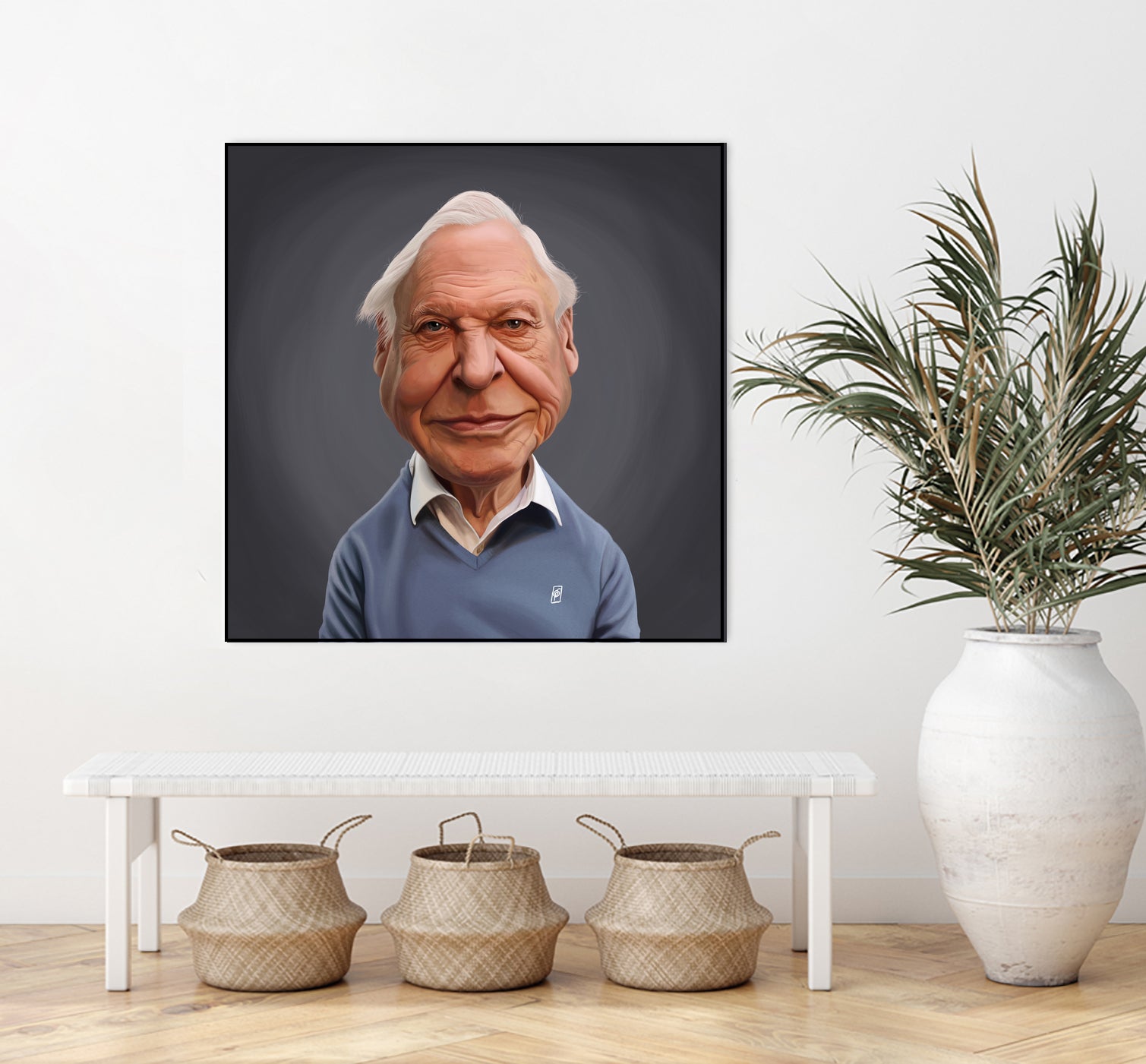 David Attenborough by Rob Snow on GIANT ART - blue digital painting