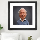 David Attenborough by Rob Snow on GIANT ART - blue digital painting