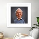 David Attenborough by Rob Snow on GIANT ART - blue digital painting