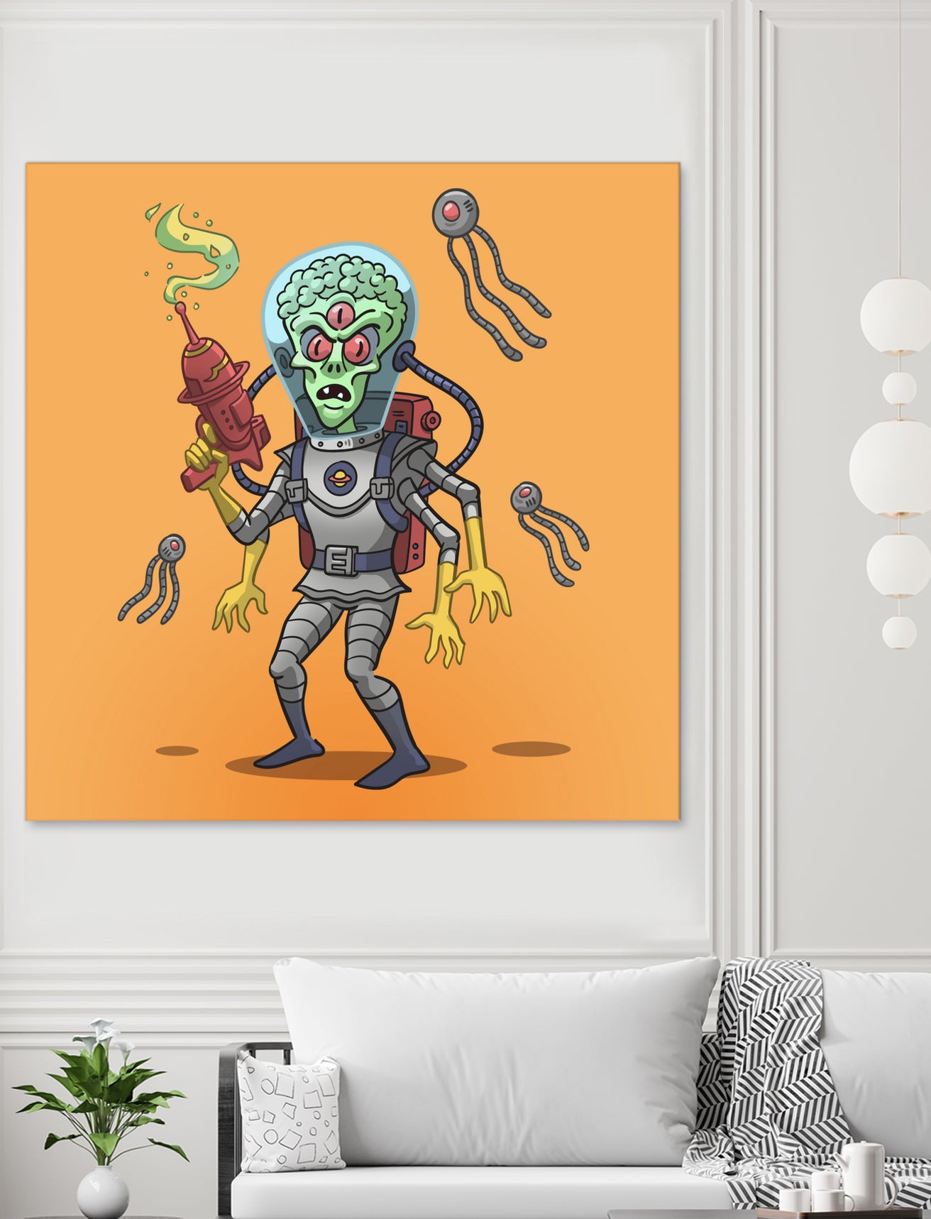 Alien by Matias Molusko on GIANT ART - orange digital drawing