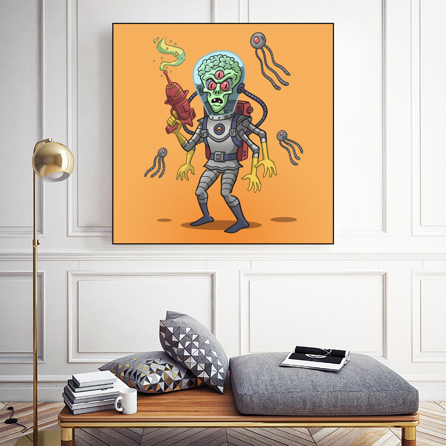 Alien by Matias Molusko on GIANT ART - orange digital drawing